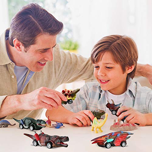 Dinosaur Toy Pull Back Cars - Dinosaur Toys Cars Vehicles New Model Dino Cars Toys, Dinosaur Toys Gifts for 3-14 Year Old Toddlers Boys Girls Birthday Christmas Party Favor for Children - 6 Pack