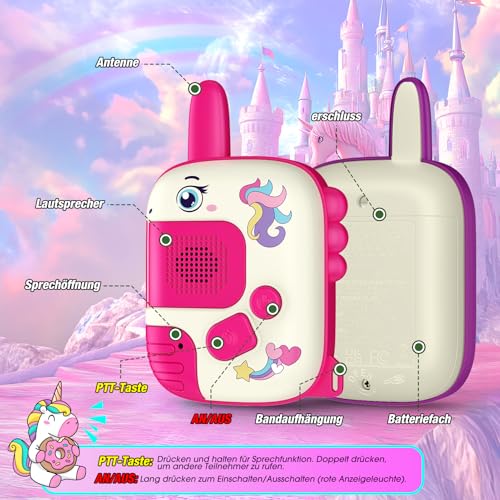 Wootoyz Unicorn Gift for Girls, Walkie Talkie Children's Easter Gifts Girls 3 4 5 6 7 8 Years Toy from 3-8 Years Girls Unicorn Game Walki Talki 3-8 Years Gift School Girls