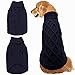 Mihachi Turtleneck Dog Sweater - Winter Coat Apparel Classic Cable Knit Clothes with Leash Hole for Cold Weather, Ideal Gift for Pet in New Year