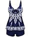 ADOME Women Two Piece Tankini Swimsuit Summer Swimwear Floral Print Swimdresses with Shorts