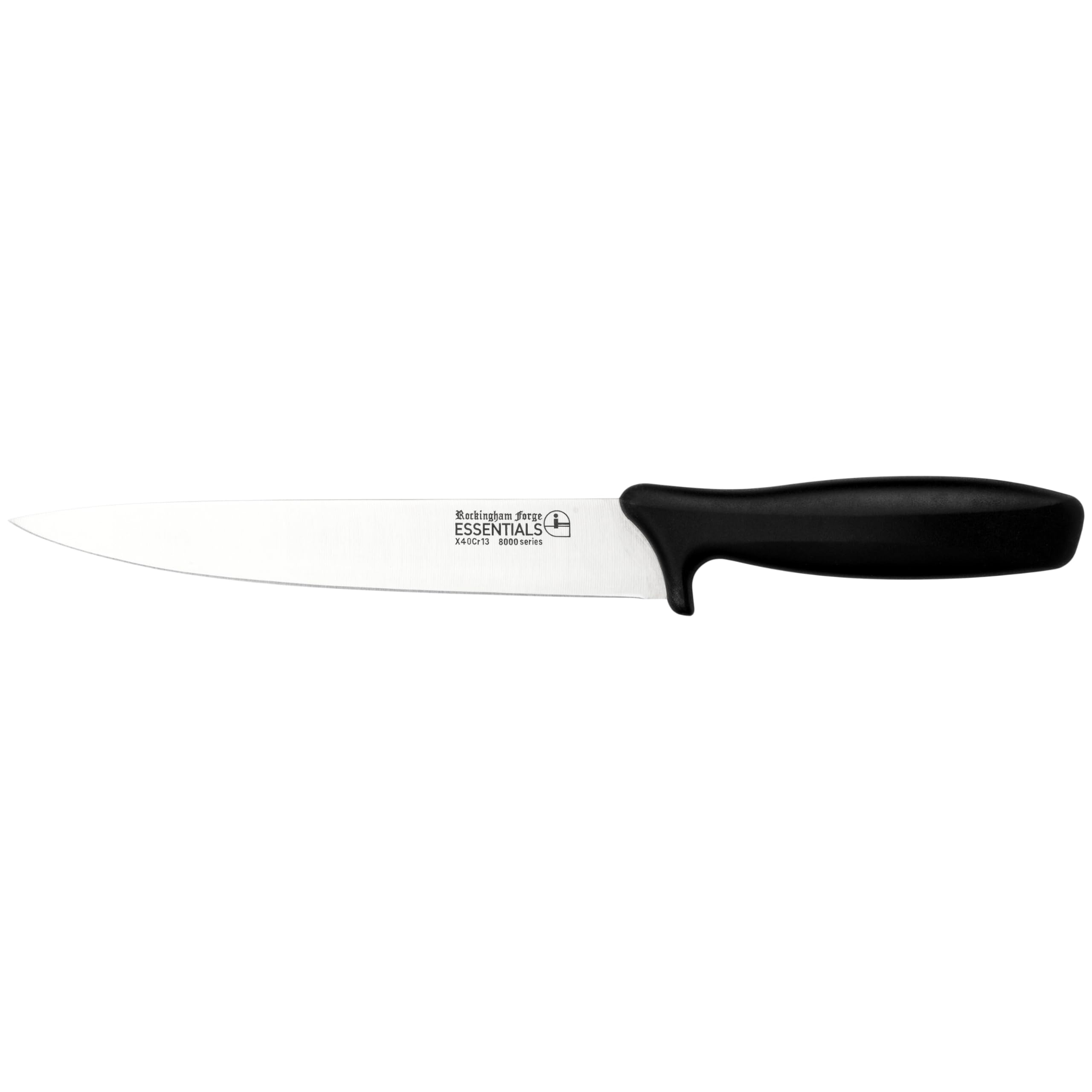 Rockingham Forge Range 20cm Carving Knife - Lightweight Sharp Stainless Steel Kitchen Knives with Black Handle