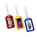 Angelduck Set of Luggage Tags with Address Cards - 7 Different Colors - Perfect to Quickly Spot Your Luggage - Adjustable Strap - Durable and Strong - Makes Traveling Easier, Safer and Secure