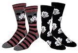Disney Mickey Mouse Casual Crew Socks 2 Pair & 3 Pair Packs Multi-color
