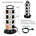 ONEreach Power Strip Surge Protector Tower, 2 USB + 15 AC Outlets + 10A 16AWG 2500W + 6.5ft Long Cord Wire Extension Electric Charging Station, Universal Socket for PC Laptops Phones