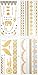 Boho Gold Temporary Tattoos - Metallic Gold Henna Tattoo Kit | 10 sheets & 100+ designs | Boho Glitter Accessories Stickers | Fits Men, Women & Kids | For Face, Body, Music Festival Clothing, Costumes