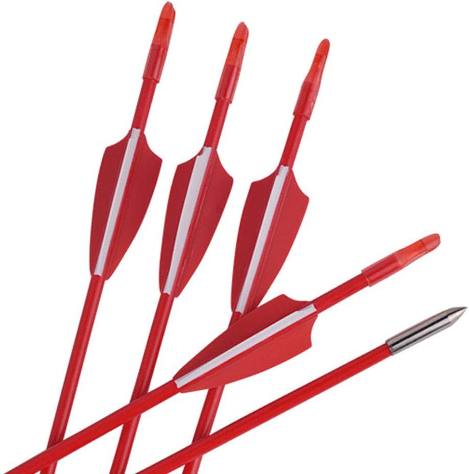 LWANO 31" Bright Color Fiberglass Arrows Youth Safety Target Arrows Practice Arrow for Recurve Bow 12pcs(red) : Sports & Outdoors