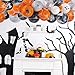 Auihiay 120 Pieces Halloween Balloon Arch Garland Set Include Orange Black Gray White Balloons Garland and Spider Web for Halloween Party Background Classroom Home Decorations