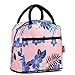 Fashion Lunch bags Cosmetic Bag For Women Girls Tote Handbag - Blue Leave