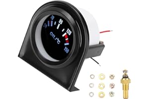Oil Temperature Gauge Kit, 2 inch 52mm LED Light Car VDO Pointer Replacement Autometer Water & Oil Temperature Temp Pressure 