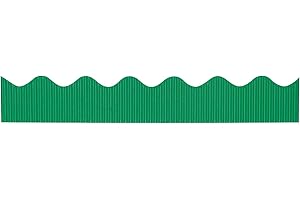 PACON Bordette Scalloped Decorative Border P37144, 2-1/4" x 50', Emerald, 1 Roll