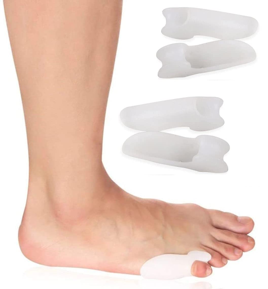 PEDIMEND Silicone Gel Tailor's Bunion Protector - Little Toe Protective Sleeve - Reduces Toe & Foot Discomfort - Corns/Calluses Relief Wrap - Foot Care (4PCS PACK)