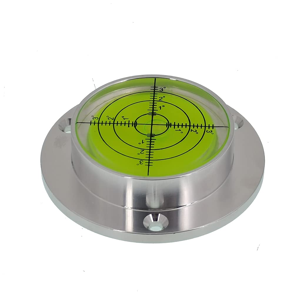 UMEI Vientiane Scale High Precision Horizontal Bubble Aluminium Case Bullseye Spirit Bubble Surface Level Round Inclinometers Two Sizes are Available (60X14MM)