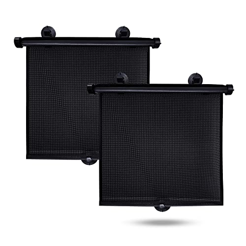 EcoNour Car Side Window Sun Shade (2 Pack) Retractable Roller