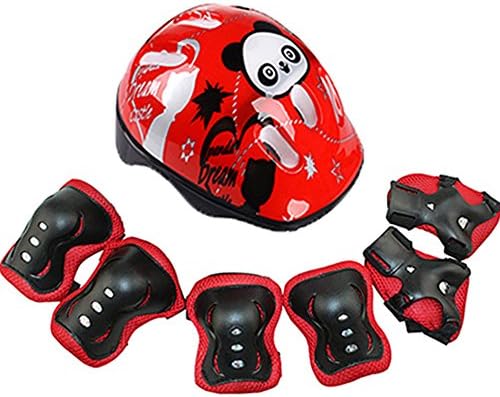 GFULLOV Helmet Protector Set Roller Protective Gear Knee Outdoor Safeguard Pads Safety Elbow 7pcs/set Sports Skating Adjustable Riding Cycling Wrist For Kids