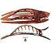 RC ROCHE ORNAMENT 6 Pcs French Concord Hair Clip Flat Curved Claw Clips Lay Down for Thin Hair Side Slide Volume Clips Women Strong Hold No Slip Grip, Small Brown