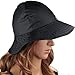 DEBRA WEITZNER Rain Hat Sun Hat 2-In-1 Reversible Cloche Bucket Hat,Black,One Size