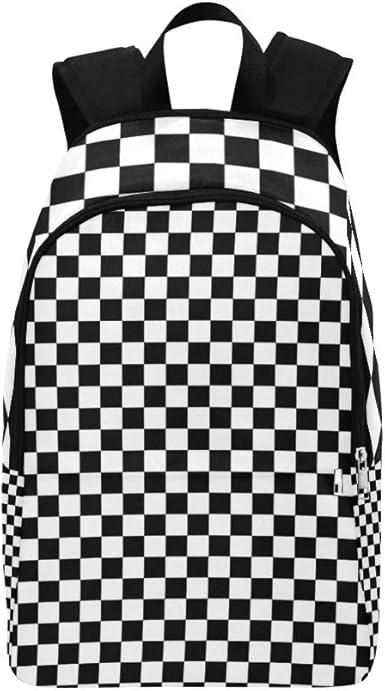 black and white school backpack