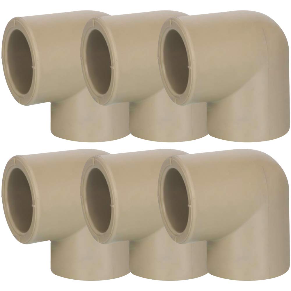 YOFASEN Water Pipe Connectors - 25mm Dia 90 Angle Degree Elbow PPR Pipe Fittings Adapter Connector Hot and Cold Water Pipe Fittings,6 Pack