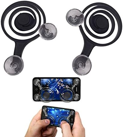 2017 New Hot Smart Phone Mobile Game Mini Joystick Mobile Dual Analog Joysticks Game Rocker Touch Screen Joypad Tablet Funny Game Controller for iphone iPad Samsung IOS Android Phone Tablet (Black)