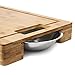Large Bamboo Cutting Board with Stainless Steel Bowls and Juice Groove | Great tool for prepping vegetables, meat, and chicken | Thick Wood | 17.5 x 13 x 2.5 Inches | A Perfect Gift!