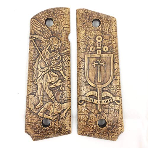 1911 Grips Full Size Government - Quis Ut Deus, design and personal wood grips by Gun Grips Customs