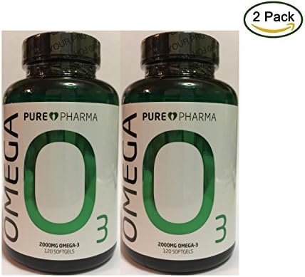 PurePharma O3 Omega Ultra Pure Fish Oil, 2000mg (120 Softgels) - (Pack of 2)