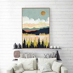 Framed Canvas Home Artwork Decoration Nordic Style Abstract Color Canvas Wall Art for Living Room, Bedroom - 24x36 inches