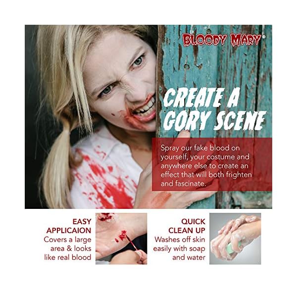 Bloody Mary Fake Blood Makeup Spray - 0.25oz - for Theater and Costume or Halloween Zombie, Vampire and Monster Dress Up - Image 5
