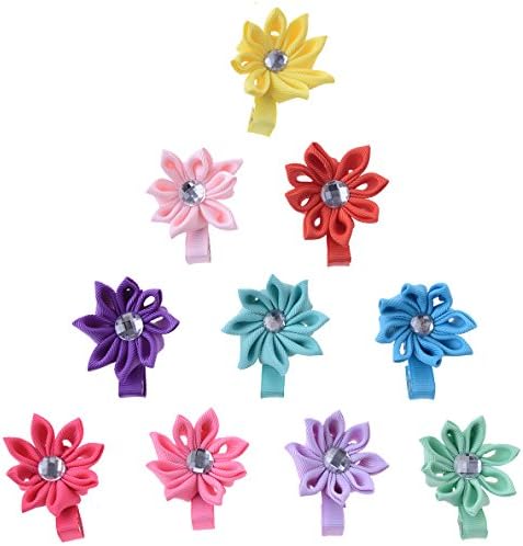Miyoyo Boutique 2"-3" Girls Kids Grosgrain Ribbon Hair Bow Clips Pins (Ship from USA--10pcs--2"--THX20)