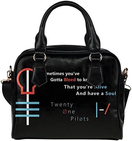 Fashion Female PU Leather Shoulder Handbag Crossbody Bag Messenger Bag with Beautiful Twenty One Pilots Pattern (Small)