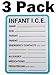 BlueApe ICE Infant Car Seats Medical Information Stickers - Emergency Stickers for Cars - Baby Monitor Car Accessories (Blue, 3 Pack)