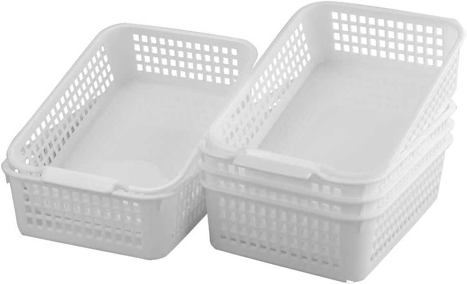 KADAX Confezione Da 2 Cestini Portaoggetti In Plastica Rettangolari Da 6 Litri Con Coperchio Per Bagno Cucina Camera Dei Bambini Bianco 84468775 - Foto 8