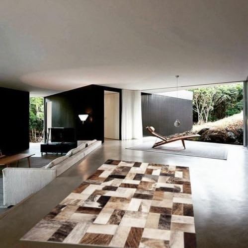 Premiumcowhide New Cowhide Rug Leather. Animal Skin Patchwork Area Carpet- (6 x 8)