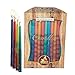 Beeswax Chanukah Candles Standard Size Fits Most Menorahs - Decorated Multi Colored Beeswax Hanukkah Candles - Premium Quality Pure Bees Wax - 45 Count for All 8 Nights of Hanukkah - by Ner Mitzvah