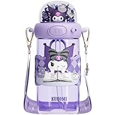 Many Rainbows Kuromi Water Bottle with Straw and Strap 650ml - Purple