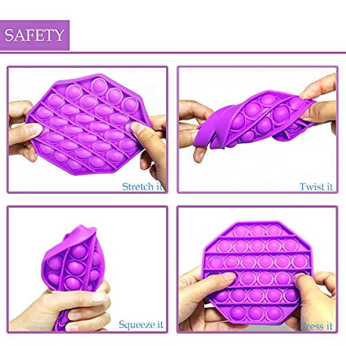 Runlycan Push Pop Bubble Fidget Sensory Toy, Push Pop Fidget Toy, Sensory Fidget Toys Poppers Autism Special Needs Stress Relief Silicone Pressure Relieving Squeeze Toys for Kids Adults
