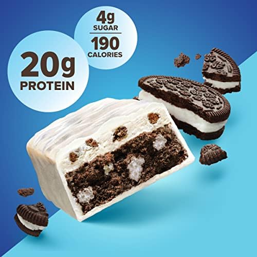 PURE PROTEIN COOKIES AND CREAM PROTEIN BARS – 20G PROTEIN, 3G SUGAR, 190 CALORIES (12 COUNT) LOW SUGAR* HIGH PROTEIN SNACK – GLUTEN FREE – PERFECT FOR A HEALTHY SNACK