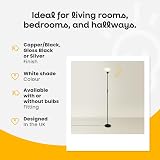 MiniSun Modern Silver Uplighter Floor Lamp with White Shade 180cm view 3