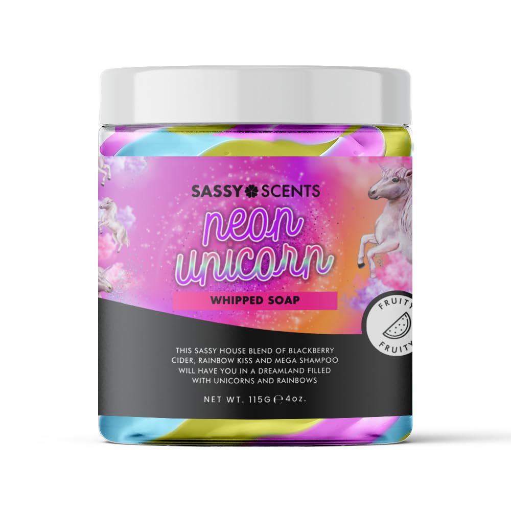 Sassy Scents Neon Unicorn Whipped Soap | Cleansing + Nourishing | Gentle For All Skin Types | 115g — image 1