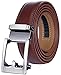 Marino Men’s Genuine Leather Ratchet Dress Belt With Automatic Buckle, Enclosed in an Elegant Gift Box - Cocoa - Adjustable from 28