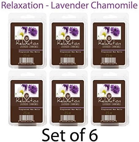 Hosley Candle Company Lavender Chamomile (Relaxation) Wax Cubes / Melts - Set of 6 / 2.5 oz each. Hand poured wax infused with essential oils. by Hosley International, Inc