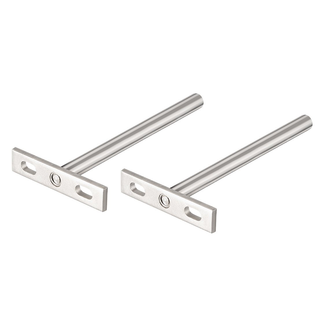 sourcing map Invisible Floating Shelf Brackets, 5inch (126mm), Hidden Blind Supports for Concealed Shelves, Pack of 2