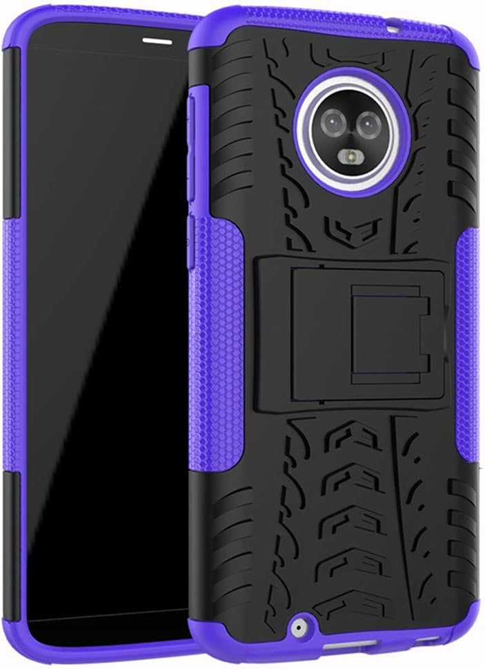 Yiakeng Moto G6 Case, shockproof Slim Drop Full Body Protection With kickstand for Motorola moto g6 Smartphone (Purple)