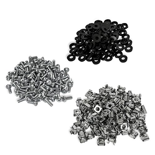 100 Pack - Rack Mount M6 Cage Nuts Mounting Screws Square Hole Server Rack Kit