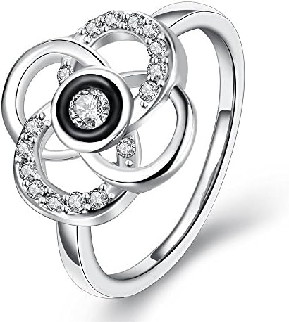 Women Charms Jewelry Classic Platinum Plating Rhine Stone Botany Statement Rings
