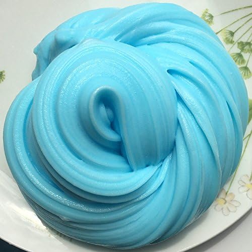 50g SKY BLUE FLUFFY SLIME FAT STRETCHY BUTTER SLIME NON TOXIC SAFE AND WASHABLE PUTTY STRESS RELIEF SENSORY KIDS TOY NO BORAX (5 oz) (50 g) FUNNY STRETCHY SMILEY YELLOW MAN. (5oz) (50g)