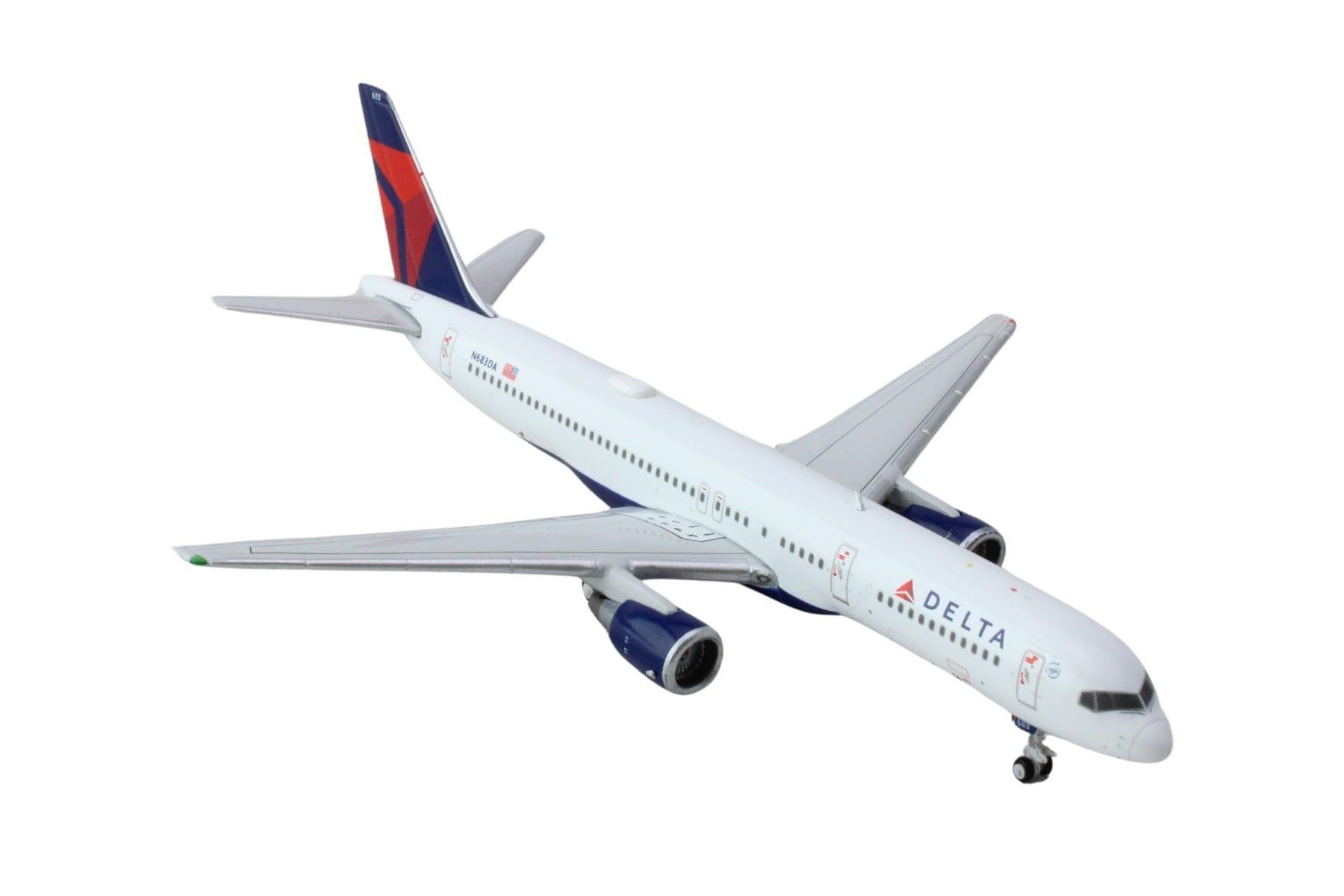 Photo 1 of GeminiJets Boeing 757-200 Commercial Aircraft Delta Air Lines (N683DA) White with Red and Blue Tail 1/400 Diecast Model Airplane