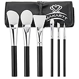 MAKARTT Silicone Makeup Brushes of 6pcs Multipurpose Eye Shadow Lip Face Mask Brush Set