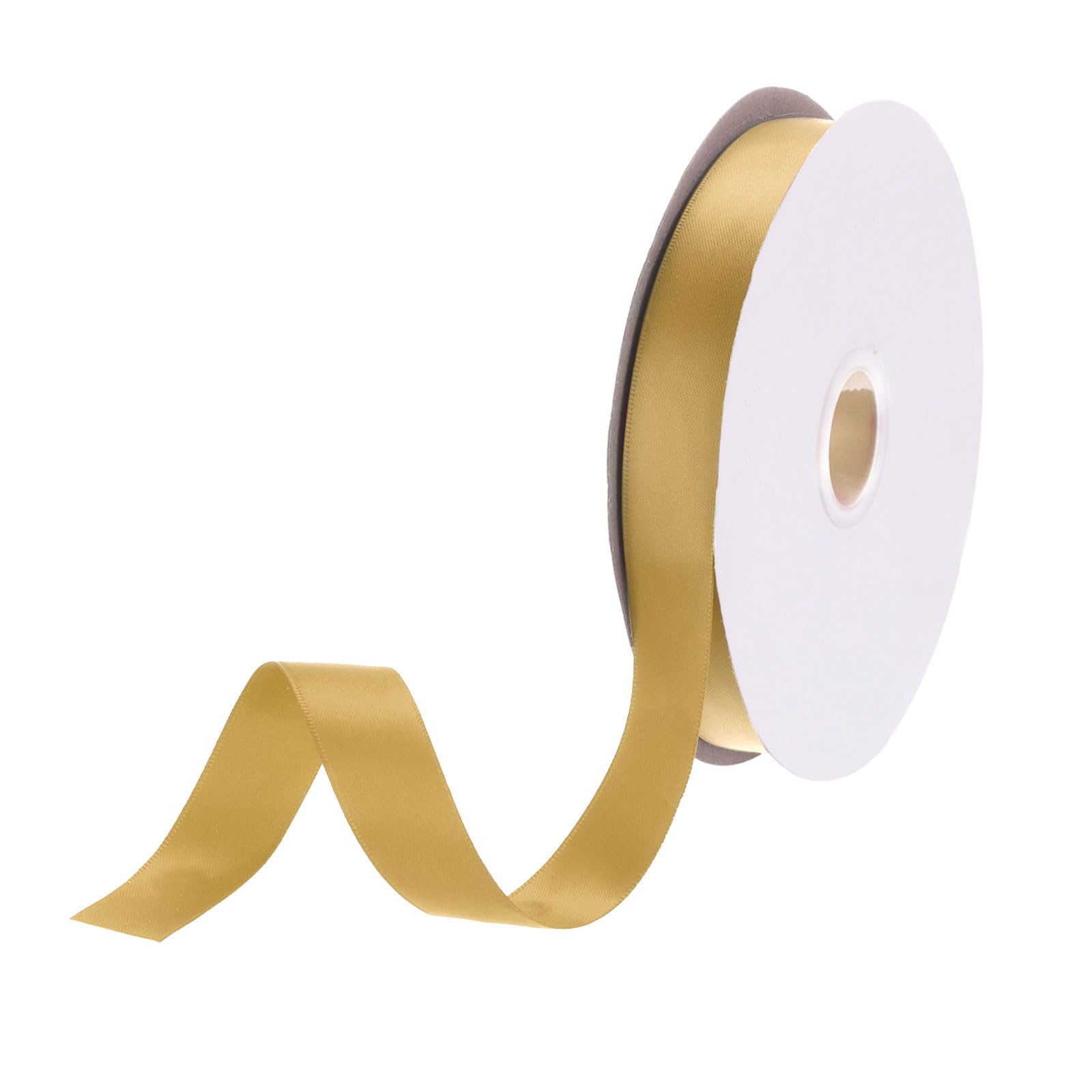 DMiotech 20mm Satin Ribbon 46m/150ft Thin Double Face Fabric Grosgrain Ribbon for Gift Wrapping Floral Hair Flower Bouquet, Dark Yellow