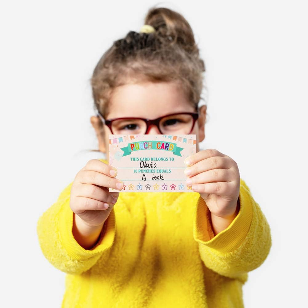WaaHome Pack of 60 Punch Cards Incentive Reward Award Cards for School Classroom Kids Students Teachers, 2.2"x3.5" : Office Products